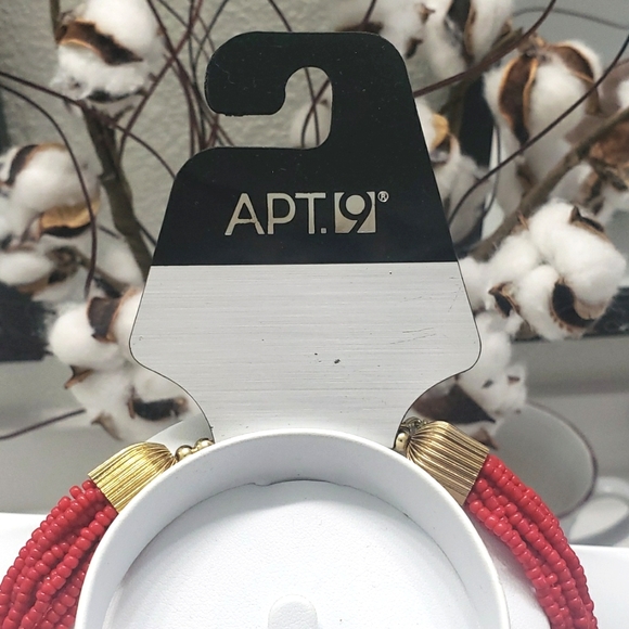 APT. 9 Red & Gold Beaded Multi-strand Necklace - Picture 3 of 4